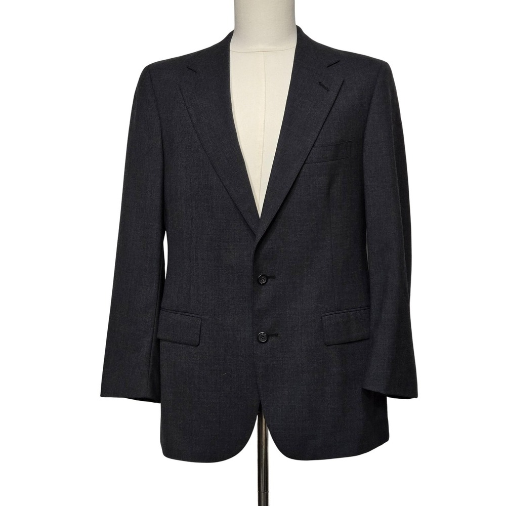 Vintage Polo University Club Blazer Mens Charcoal‎ Wool Coat Made USA 80s 90s